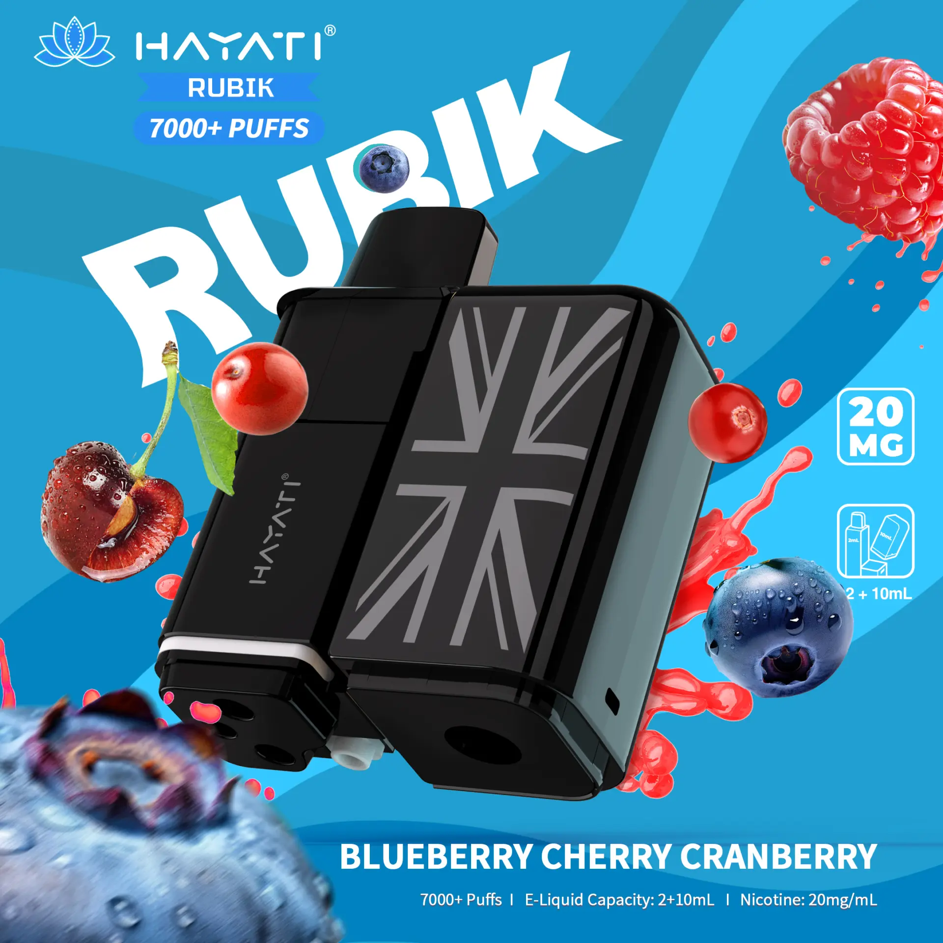 Blueberry Cherry Cranberry Hayati Rubik 7K Refill Pod Pack
