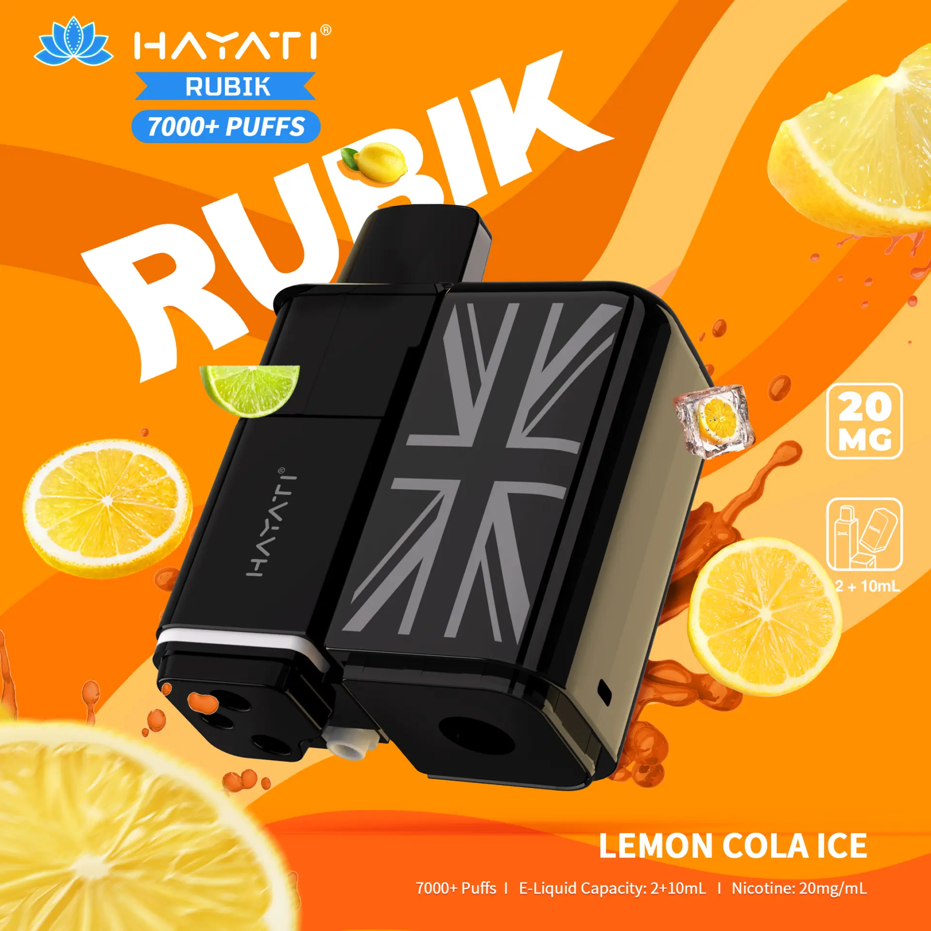 Lemon Cola Ice Hayati Rubik 7K Refill Pod Pack