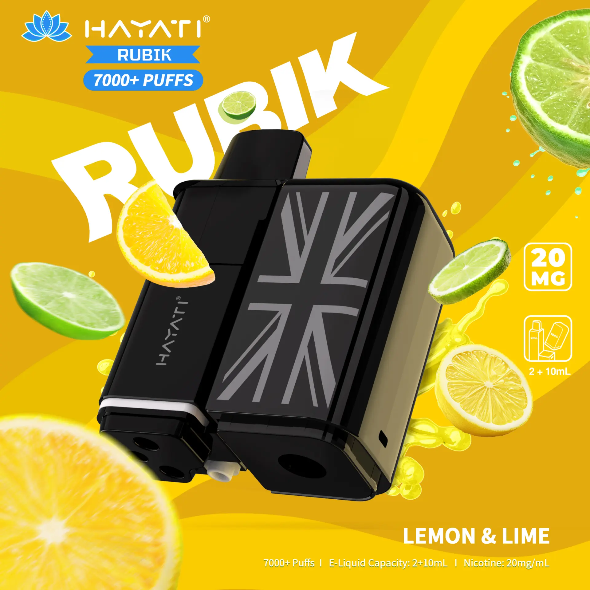 Lemon Lime Hayati Rubik 7K Refill Pod Pack