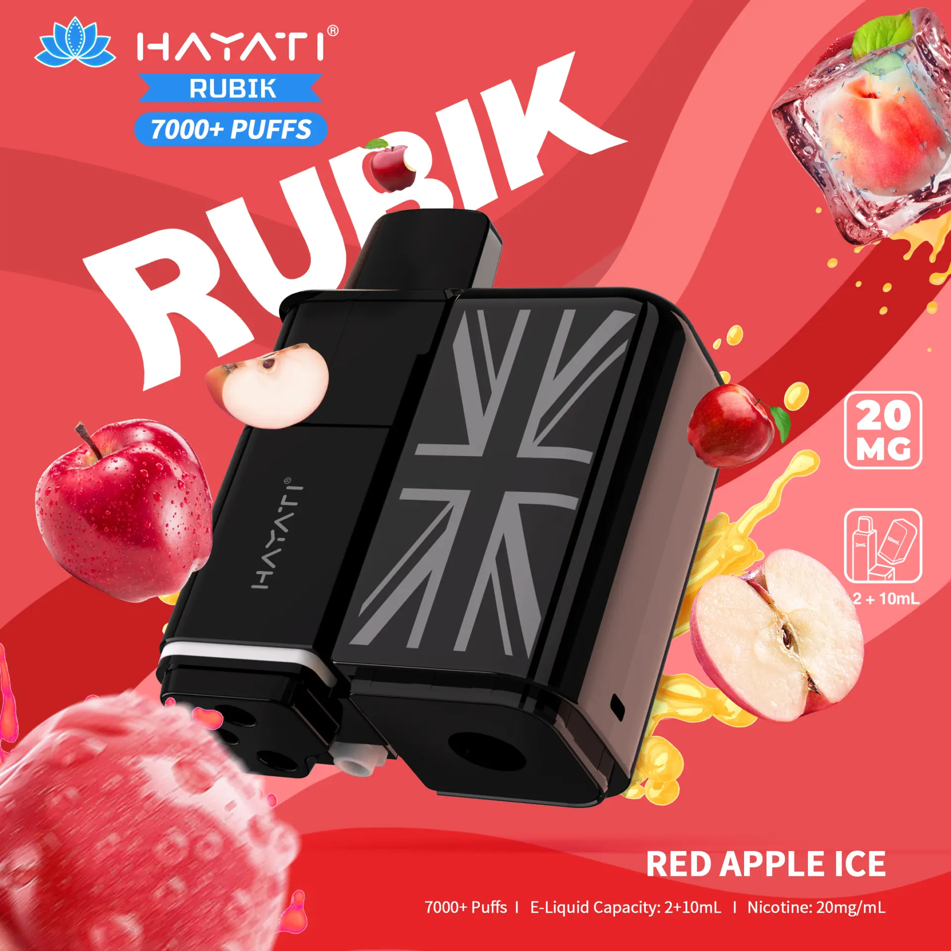 Red Apple Ice Hayati Rubik 7K Refill Pod Pack