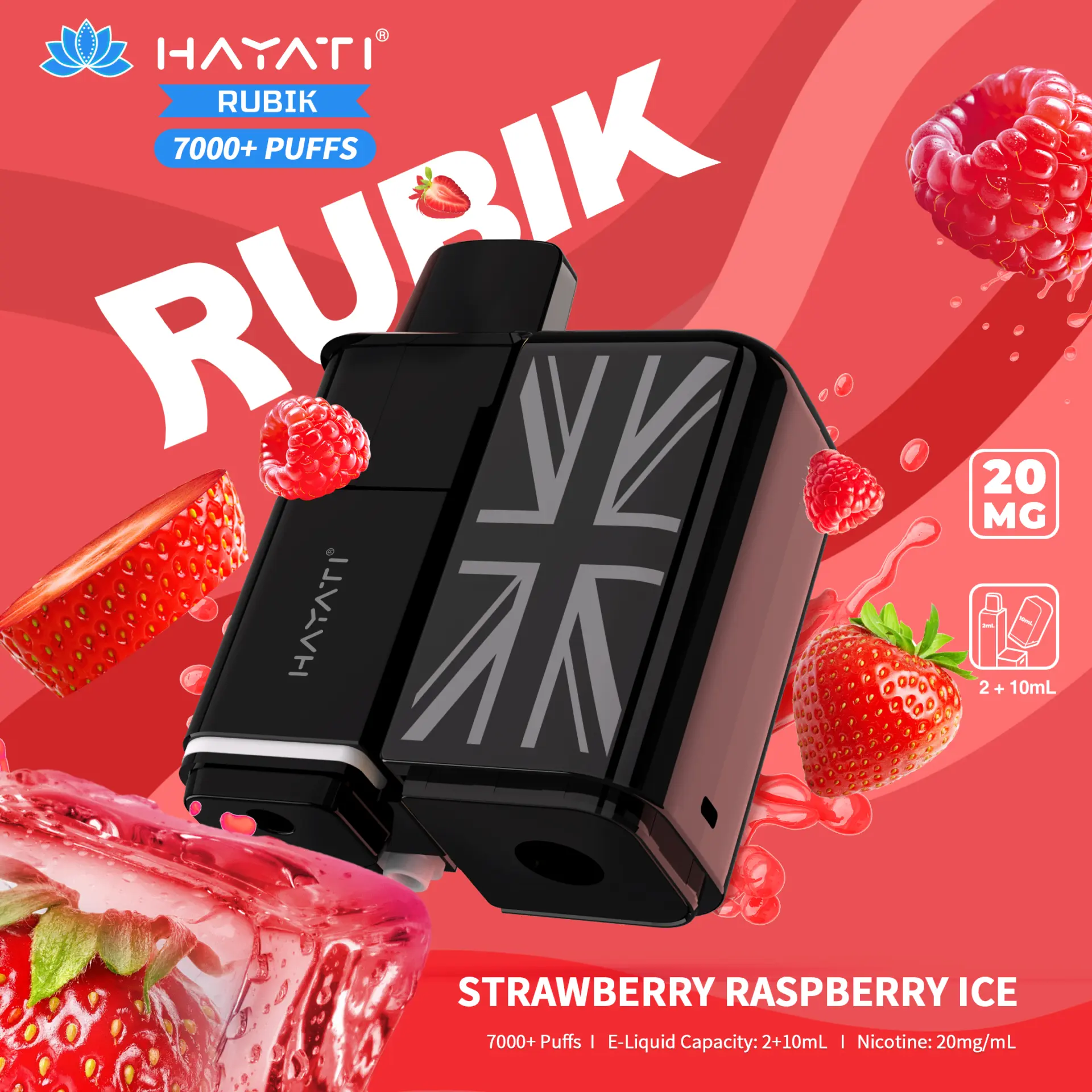 Strawberry Raspberry Ice Hayati Rubik 7K Refill Pod Pack