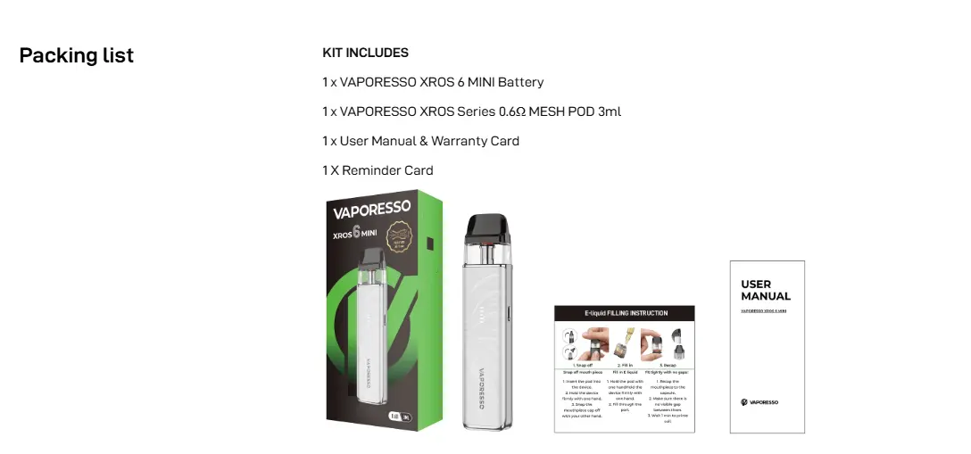 Vaporesso Xros 6 Mini Vape Kit Banner 21