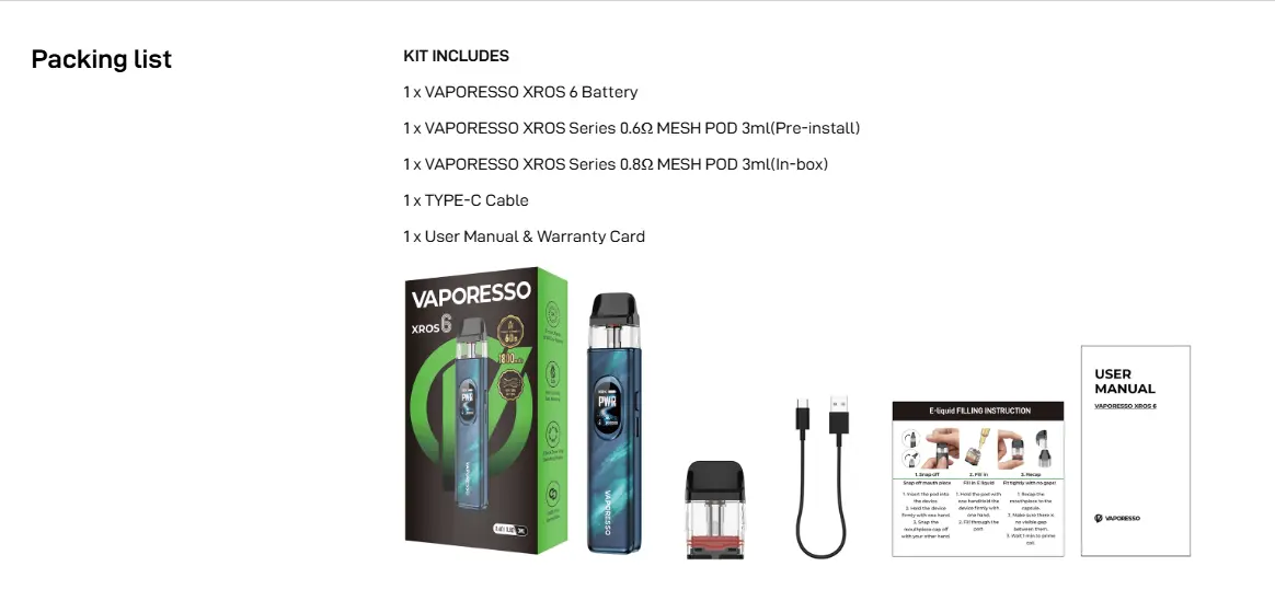 Vaporesso Xros 6 Vape Kit Banner 20
