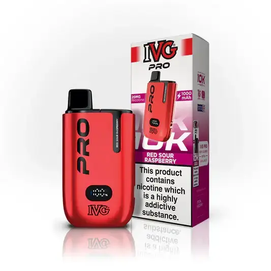 Red Sour Raspberry By IVG PRO 12 Prefilled Pod Kit New