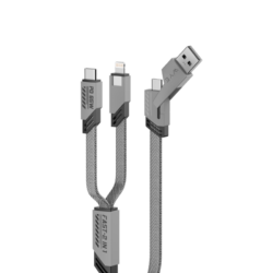 WYE 4-In-1 Fast Charging Data Cable for Charging Two Devices at Once