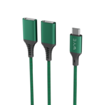 WYE USB-C Male to 2 USB-A Female Splitter Cable 0.3m