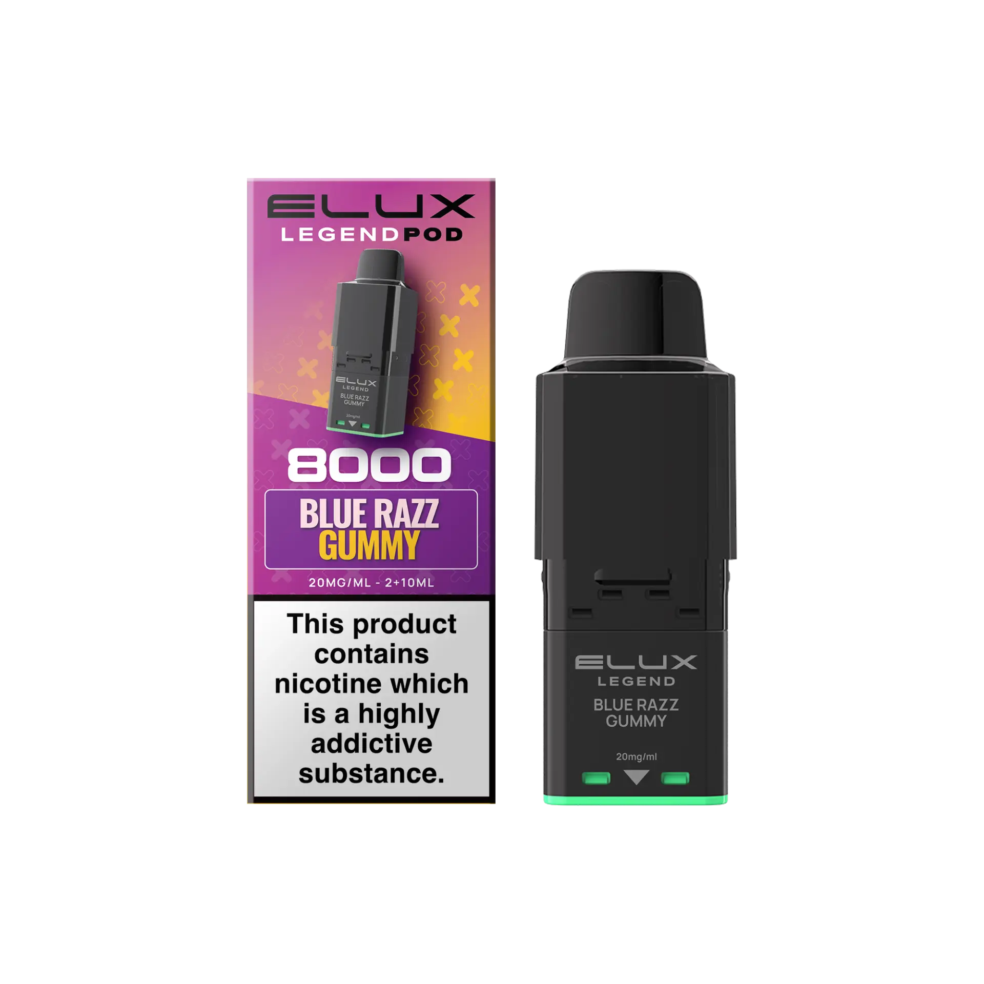Blue Razz Gummy Elux Legend 8K 8000 Prefilled Replacement Pod