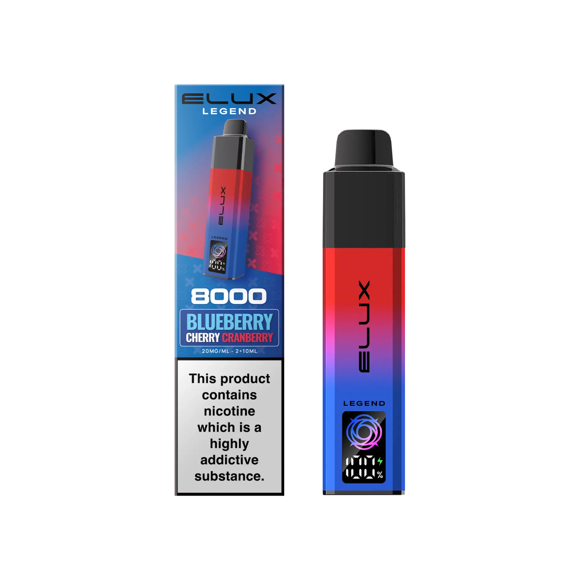 Blueberry Cherry Cranberry Elux Legend 8K 8000 Pod Vape Kit
