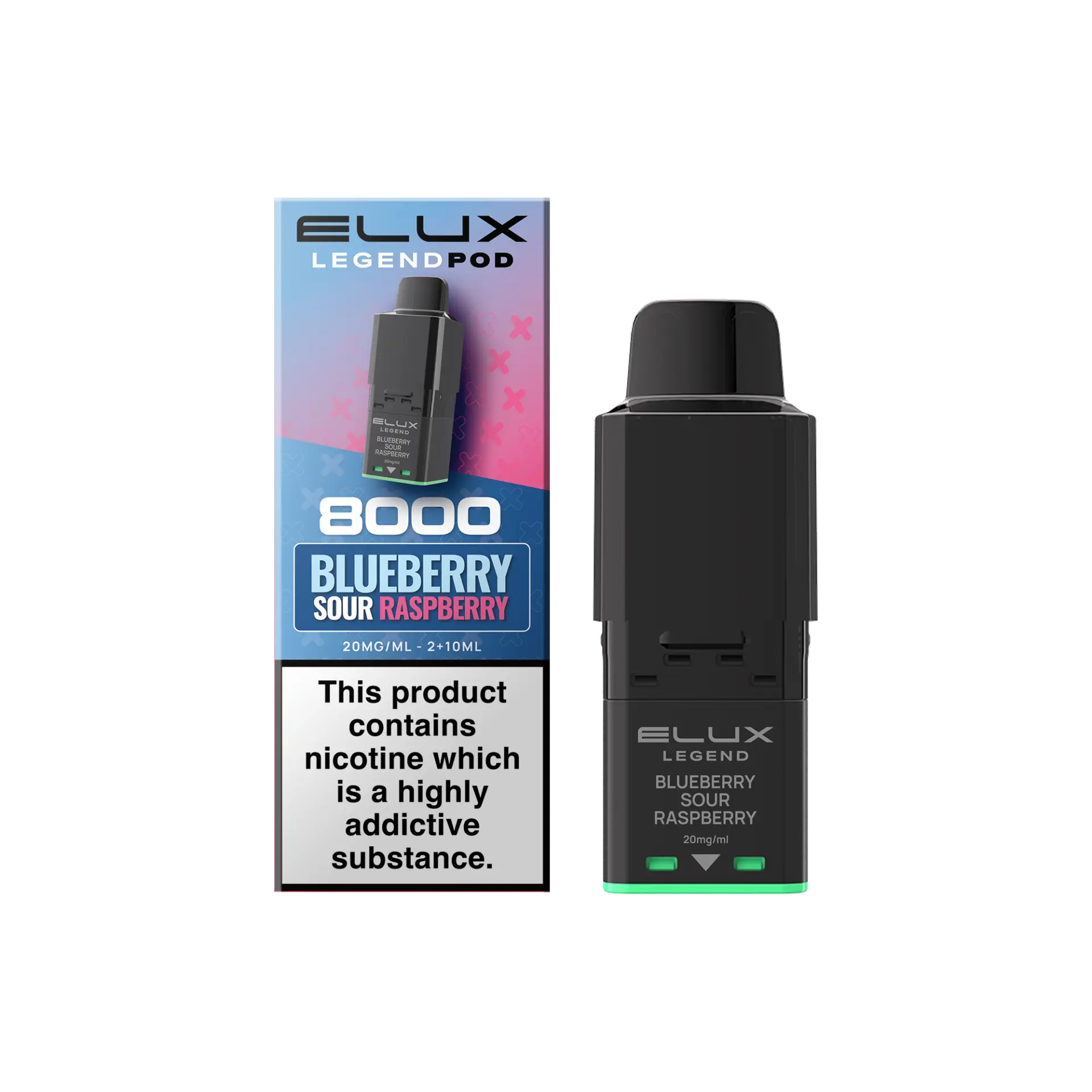Blueberry Sour Raspberry Elux Legend 8K 8000 Prefilled Replacement Pod