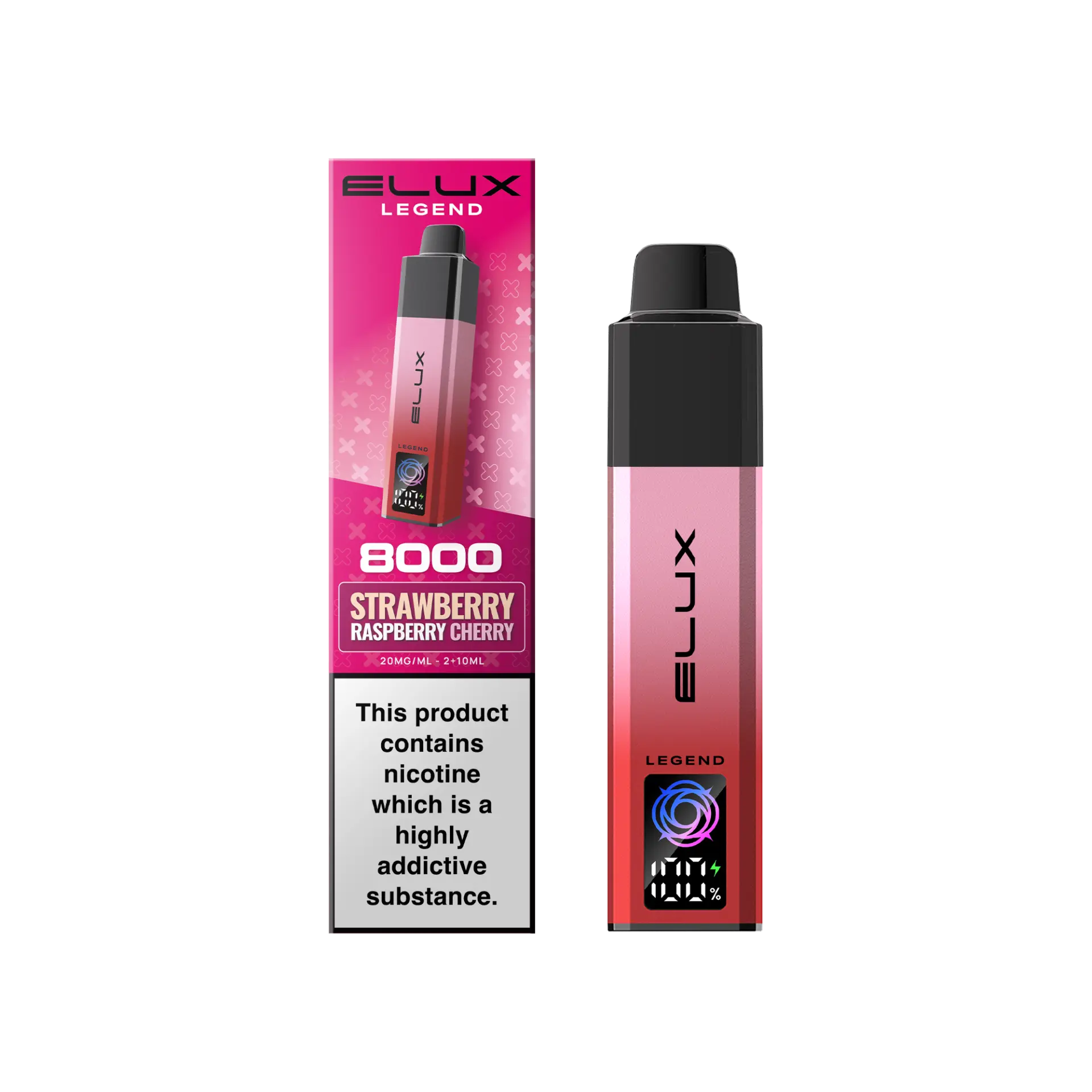 Strawberry Raspberry Cherry Elux Legend 8K 8000 Pod Vape Kit
