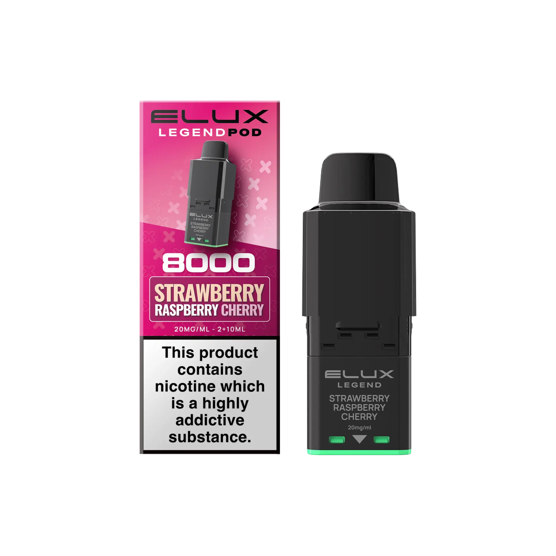 Strawberry Raspberry Cherry Elux Legend 8K 8000 Prefilled Replacement Pod